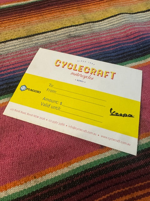 CYCLECRAFT MOTORCYCLES GIFT CARD