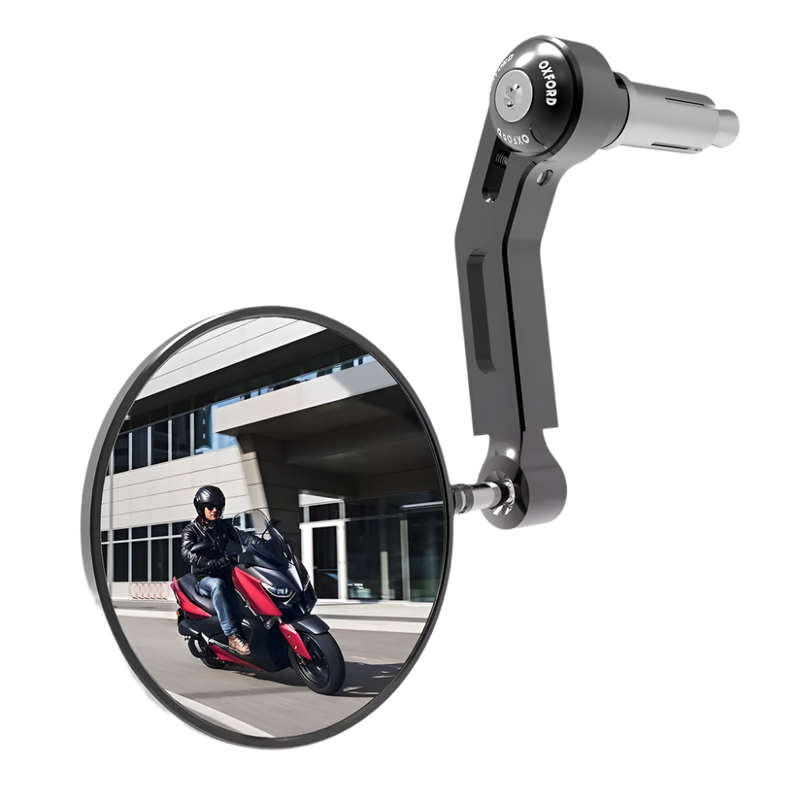 Oxford Premium Aluminium Bar-End Left Mirror // Black