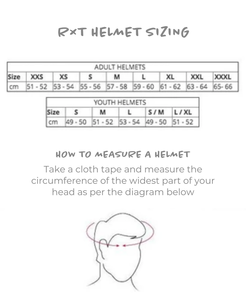 Rxt helmet best sale sizing